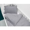 Biante Detské posteľné obliečky do postieľky Minky 3D bodky MKP-048 Sivé Do postieľky 90x130 a 40x60 cm