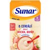 Sunar Mliečna kaša 8 cereálií Jahoda, banán (od ukončeného 6. mesiaca) 210 g detská instantná kaša