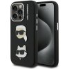 Karl Lagerfeld Grained PU K&CH Heads Zadní Kryt pro iPhone 15 Pro Max Black