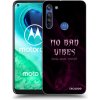 Picasee silikónový prehľadný obal pre Motorola Moto G8 - No bad vibes