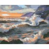 ZUTY Maľovanie podľa čísel - VLNY A ZÁPAD SLNKA (D. RUSTY RUST) Rámovanie: vypnuté plátno na rám, Rozmer: 80x100 cm