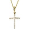 Zlatý prívesok Elements Gold Diamantový krížik, diamant 22x GP1004