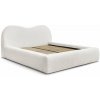 Biela čalúnená dvojlôžková posteľ s úložným priestorom s roštom 180x200 cm Orlane – Bobochic Paris