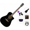 Fender CD-60SCE Dreadnought WN Deluxe SET Black Elektroakustická gitara Dreadnought