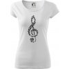 Husľový kľúč z nôt - Dámske tričko Pure - M ( Biela )