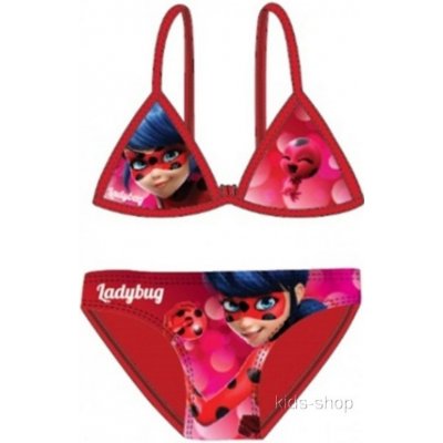 Setino - Dievčenské / detské dvojdielne plavky Čarovná lienka Ladybug Miraculous - červené