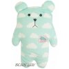 SCANquilt Plyšák FRIEND JUNIOR SLOTH - medveď obláčiky tyrkysová