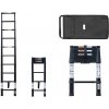 PROFI teleskopický rebrík 1x10, výška 2,9 m, čierny