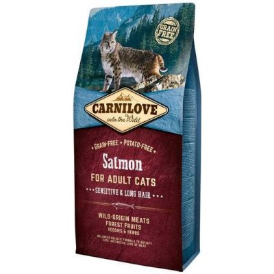 Carnilove Cat Grain Free Salmon Adult Sensitive&Long Hair 6kg