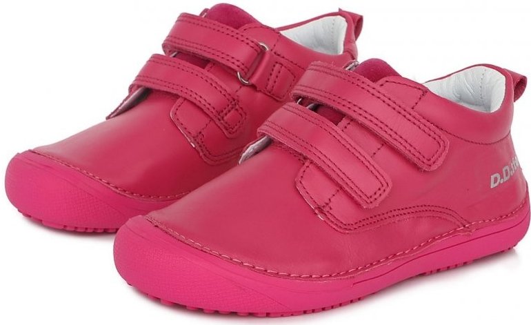 D.D.Step detské dievčenské kožené topánky dark pink