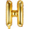 PartyDeco Fóliový balón Mini Písmeno H 35cm zlatý