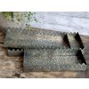Chic Antique Set 3ks mosadzný antik kovový podnos s patinou Flowre - 40*18*5cm - Chic Antique