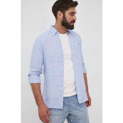 Polo Ralph Lauren pánska l'anová košeľa regular s golierom button-down 710873446001 modrá