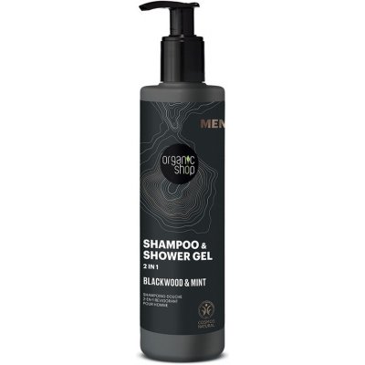 Organic shop sprchový gél a šampón 2 v 1 Blackwood a mäta 280 ml