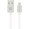 Swissten 71523303 Datový, Textile Usb / Lightning, 2m, stříbrný