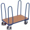 Variofit Plošinový vozík so štyrmi rohovými podperami, Variofit, ložná plocha 91 x 44 cm, do 400 kg, modrá/antracit Farba: modrá RAL5010