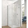 Hüppe Astra - Krídlové dvere s pevným segmentom 900x2000 mm pre 4-uholník, upevnenie vpravo, profil strieborná pololesklá, číre sklo s Anti-Plaque PX0103.069.322