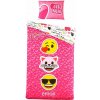 Posteľná bielizeň Emoji My Heart – 140 × 200 cm + 60 × 70 cm, ružová