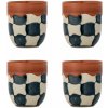 Bloomingville Šálky v súprave z kameniny Check 4 x 375 ml