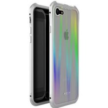 Púzdro Luphie Aurora Magnet Hard Case Glass iPhone 7/8 strieborné/biele