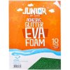 JUNIOR Adhesive Glitter Eva Foam, dekoračná pena A4 2mm glitter samolepiaca zelená (10ks)