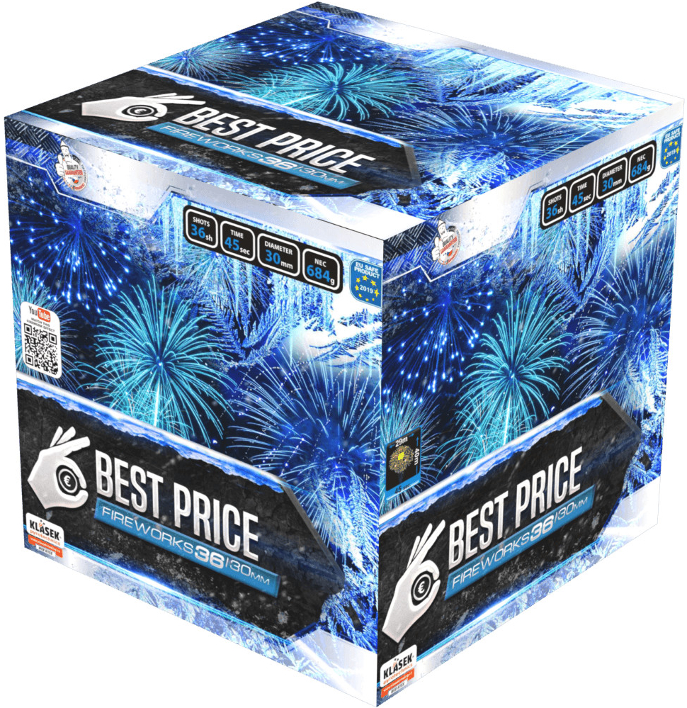 Kompaktný ohňostroj 36 rán 30 mm Best Price Frozen