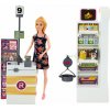 LEAN Toys 17565 Bábika v supermarkete s regálmi, nákupným košíkom a potravinami