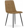 Jedálenská zamatová stolička KARA hnedá - čierne kovové nohy Počet stoličiek: 3ks