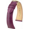 Kožený remienok Hirsch London L 04366087-7, fialový, jašterica, dĺžka L, Quick Release