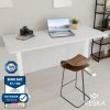 VESKA Výškovo nastaviteľný stôl (140 x 70 cm) - Sit & Stand Desk - Kancelársky stôl s elektrickým nastavením výšky s dotykovou obrazovkou a oceľovými nohami - biely/biely