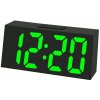 ZELENÝ ČITATEĽNÝ LED BUDÍK S TEPLOMEROM JVD SB3628.1, TRI ALARMY