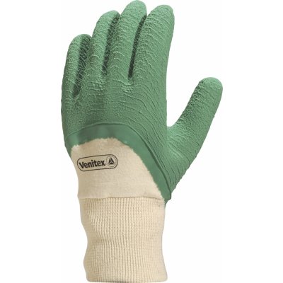 Delta Plus LA500 Pracovné latexové rukavice Biela-Zelená, 8