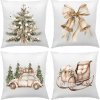 OBliečky NA VANKÚŠE VIANOČNÉ 40x40cm DO OBÝVAČKY DEKORÁCIA SADA 4 KUSY