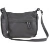 Mondo Italia Kožená kabelka na rameno 392 tmavošedá Made in Italy Šedá