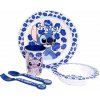Detská jedálenská sada Disney Stitch (Tanier, miska, hrnček a príbor)