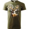 Poľovnícke tričko klasik Jeleň v splne - Military, 4XL