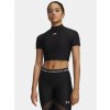 Under Armour Dámske tričko HeatGear Crop Mock SS-BLK Čierna LG