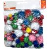 Metalické plyšové POM POM guličky 100ks mix farieb a veľkostí