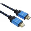 PremiumCord Ultra HDTV 4K@60Hz kabel HDMI 2.0b kovové+zlacené konektory 3m bavlněné opláštění kabelu