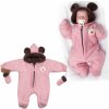 Oteplená pletená kombinéza s rukavičkami Teddy Bear, Baby Nellys, dvojvrstvová, ružová 68 (3-6m)