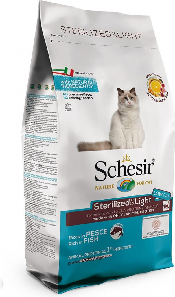 Schesir Cat Sterilized & Light morské ryby a ryža 1,5 kg