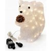DECOLED 3D LED svietiaca veverička 30 cm, akryl, vonkajšia, teplá biela, hliník, IP44