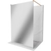 Mexen Kioto, sprchová zástena Walk-In 120 x 200 cm, 8mm sklo vzor zrkadlo, medený matný profil, 800-120-002-65-50