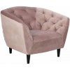 Púdrovoružové zamatové kreslo Actona Ria