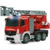Hasičské auto Jamara DOUBLE E RC Merecedes-Benz Antos s pracovným postrekovačom a rebríkom 1:20