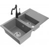 MEXEN/S MEXEN/S - Gaspar granitový drez 1.5 s odkvapkávačom vrátane batérie Carla, šedá 6507-71-670700-70