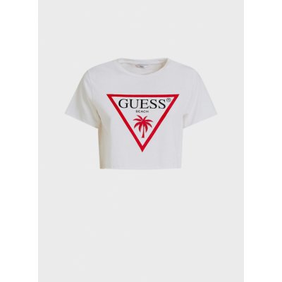 Guess Dámske crop tričko E02I01JA911 A009 biela