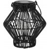 Solárny kovový lampáš čierny 19 cm s LED