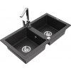 MEXEN/S MEXEN/S - Mario granitový drez 2-bowly vrátane batérie Rita, čierny kropenatý 6504-76-670300-00