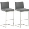 Sada 2 barových stoličiek Paros z umelej kože, sivá